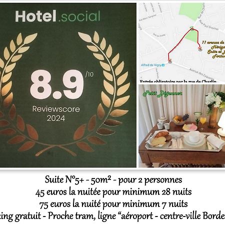 Le Fortuny - 3 Suites, 2 Apparts, 1 Chambre - Proche Tram Ligne Aeroport Et Parking Gratuit Мериньяк Экстерьер фото