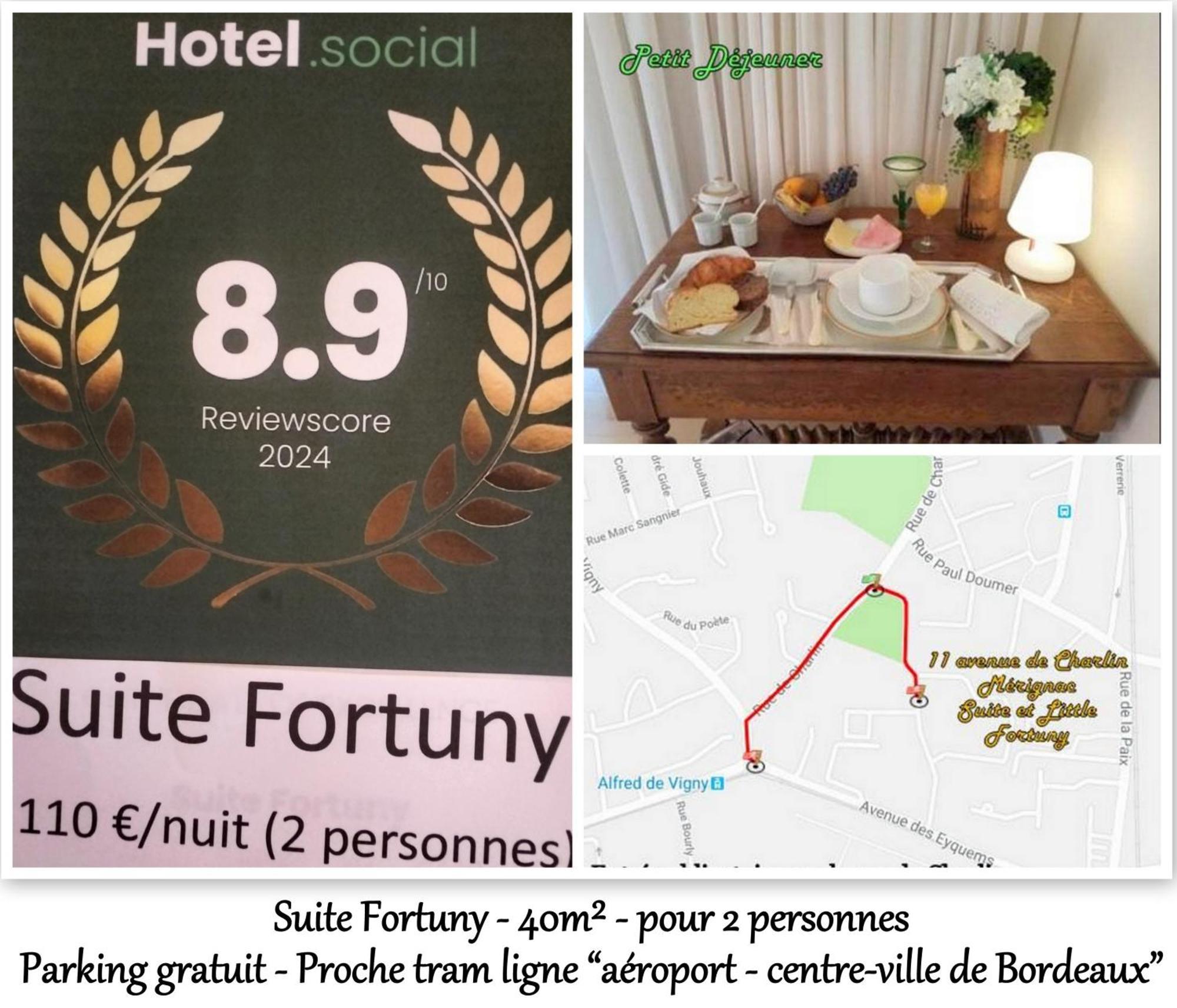 Le Fortuny - 3 Suites, 2 Apparts, 1 Chambre - Proche Tram Ligne Aeroport Et Parking Gratuit Мериньяк Экстерьер фото
